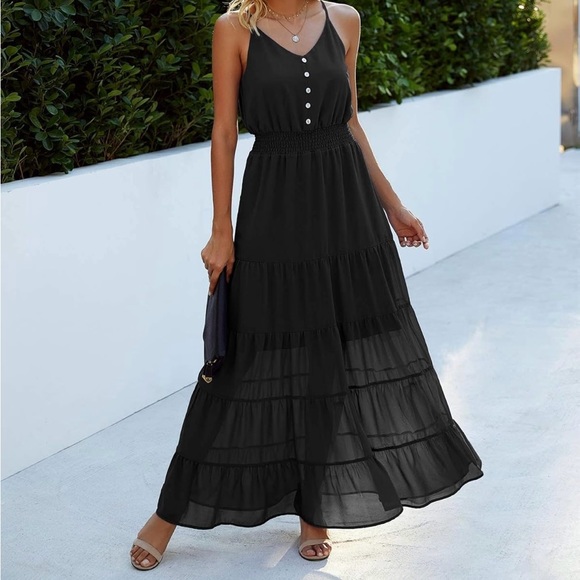 prettygarden Dresses & Skirts - Prettygarden ruffle spaghetti strap maxi NWT